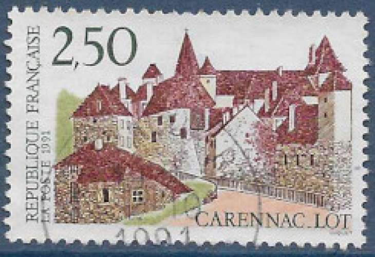 FRANCE 1991 : yt 2705 Oblitéré/Used # Carennac, village médiéval du Lot