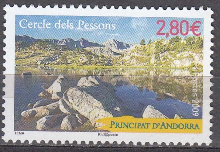 Andorre Français 2009 Yvert 676 Neuf ** Cote (2017) 9.00 Euro Cercle dels Pessons Lac