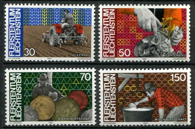 LIECHTENSTEIN 1982 NEUF** MNH N° 743 à 746
