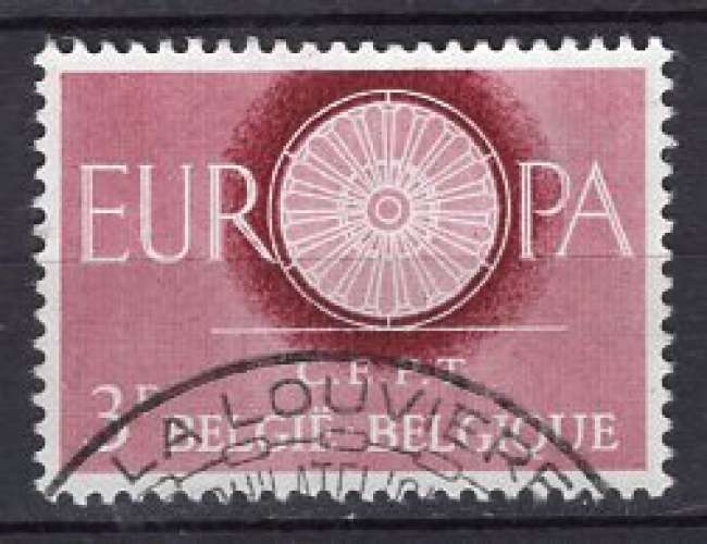 BELGIQUE 1960 EUROPA  3 FR LILAS ROSE  OBLITERE