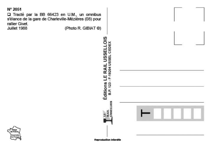 *RU 2051 à 2068 - Lot de 18 cartes Chemin de Fer dans les Ardennes - SNCF