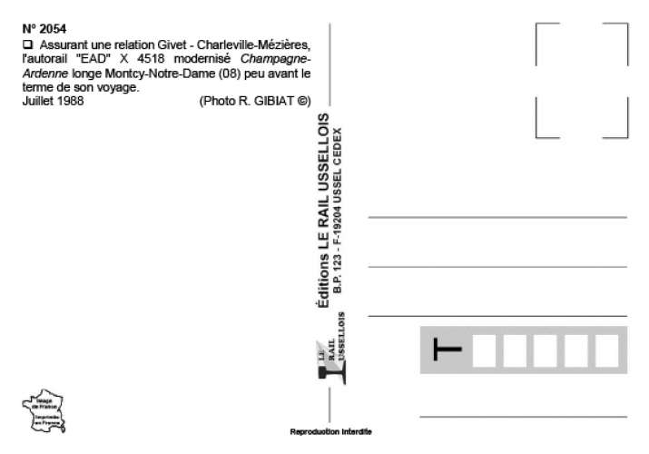 *RU 2051 à 2068 - Lot de 18 cartes Chemin de Fer dans les Ardennes - SNCF