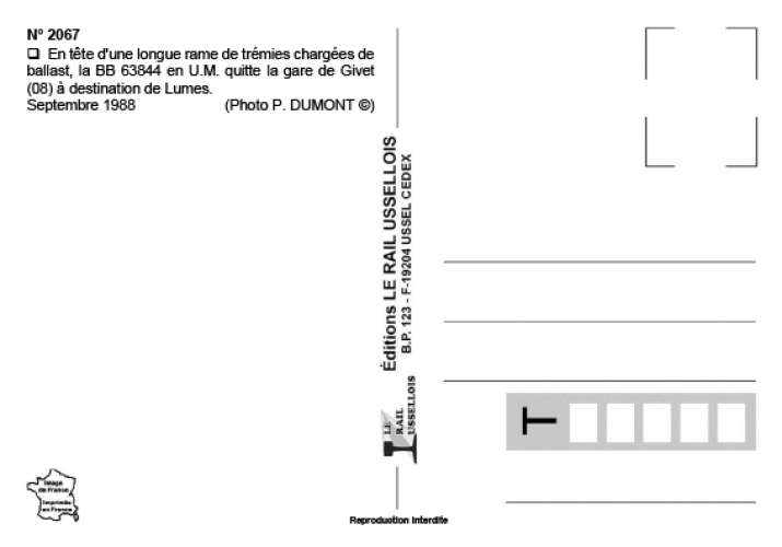 *RU 2051 à 2068 - Lot de 18 cartes Chemin de Fer dans les Ardennes - SNCF