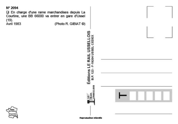*RU 2080 à 2100 - Lot de 21 cartes Chemin de Fer de la Corrèze - BRIVE et USSEL - SNCF