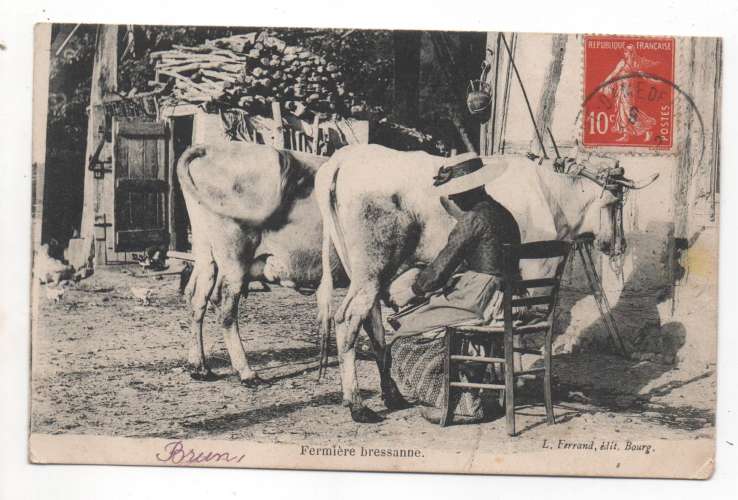 cpa 01 Fermière Bressanne 