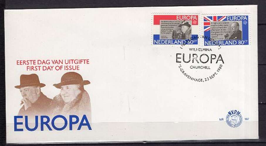 PAYS BAS 1980 FDC 1ER JOUR PAIRE EUROPA PERSONNAGES CELEBRES