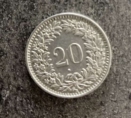 Suisse 20 centimes 1962