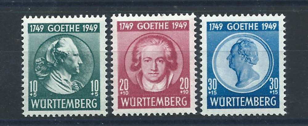 Wurtemberg - Zone Française N°46/48** (MNH) 1949 - Écrivain 