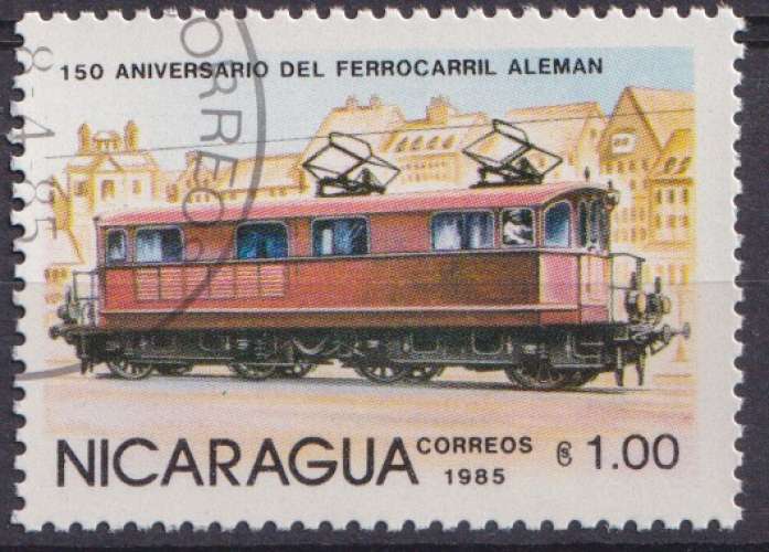 Nicaragua 1985 Y&T 1372 oblitéré - Locomotives 