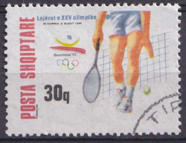 Albanie 1992 YT 2283 oblitéré - Jeux olympiques d'Eté à Barcelone - Tennis 