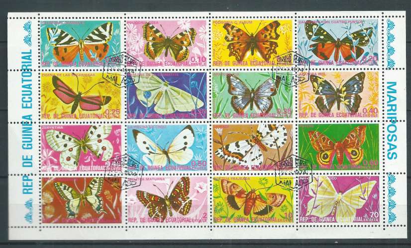 Guinée équatoriale - Feuillet (o) - Papillons -