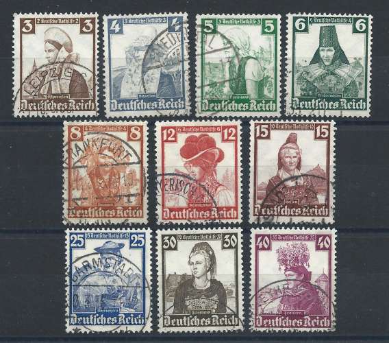 Allemagne Empire N°547/56 Obl (FU) 1935 - Costumes régionaux 