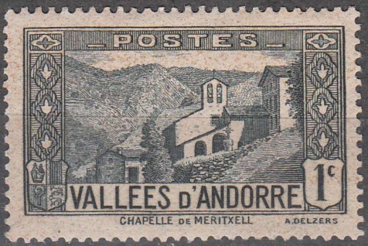 Andorre Français 1932 Michel 24 Neuf * Cote (2008) 1.00 € Chapelle de Meritxell