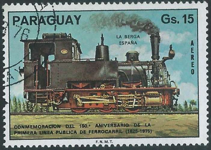 Paraguay - Poste Aérienne - Y&T 0721 (o) - Locomotive -