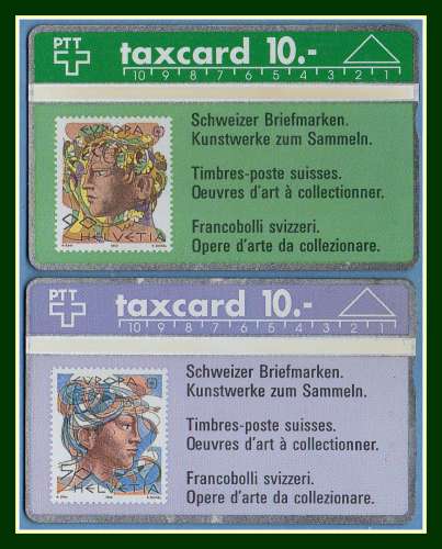  Télécarte Suisse 10 U série Timbre Europa 08/91 Neuves