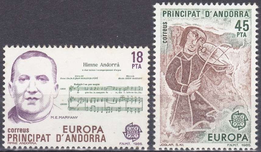 Andorre Espagnol 1985 NMH Europa musique (J4)  
