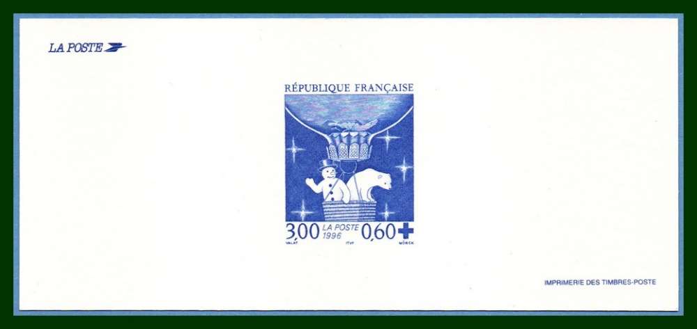 Gravure N° 3039 Croix Rouge 1996 Ours polaire Ballon