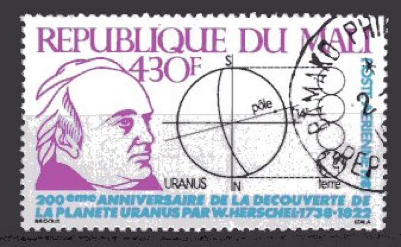 MALI 1981 ESPACE DECOUVERTE DE LA PLANETE URANUS OBLITERE
