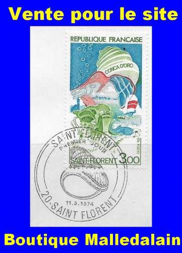 FRANCE - Oblitéré 1er jour sur fragment - YT 1794 Golfe de St-Florent Corse - OHT 10