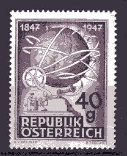 AUTRICHE 1947 CENTENAIRE DU TELEGRAPHE AUTRICHIEN NEUF**