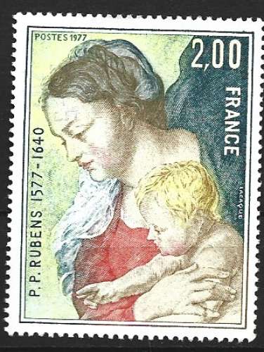 France 1977-  Y & T :1951 - Rubens : Vierge à l'Enfant