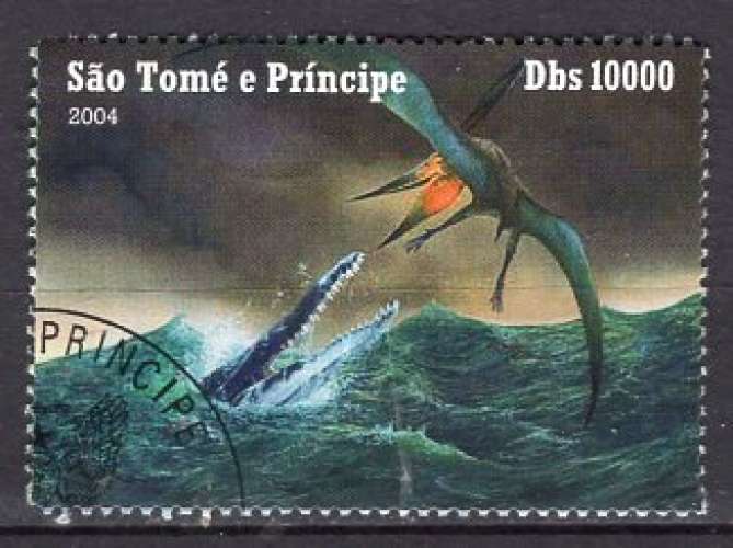 ST THOMAS ET PRINCE 2004  ANIMAUX  PREHISTORIQUES OBLITERE