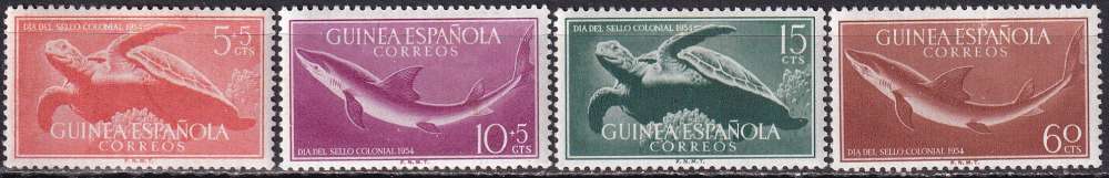guinée espagnole ... n° 359 à 362  neufs* ... 1954
