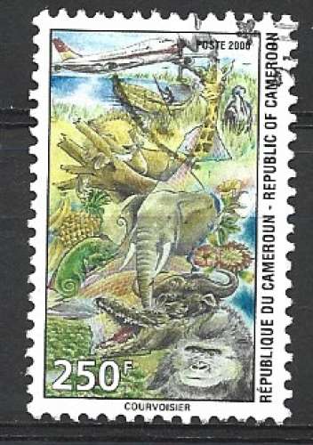 Cameroun 2000 - Y & T : 0901 - Animaux et avion