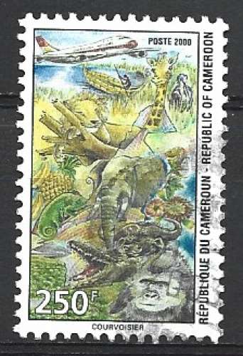 Cameroun 2000 - Y & T : 0901 - Animaux et avion