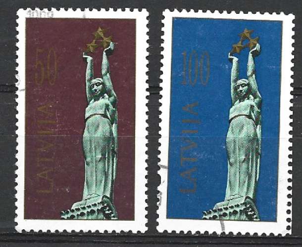 Lettonie 1991 - Y & T : 281, 282 - Riga : Monuments de la Liberté