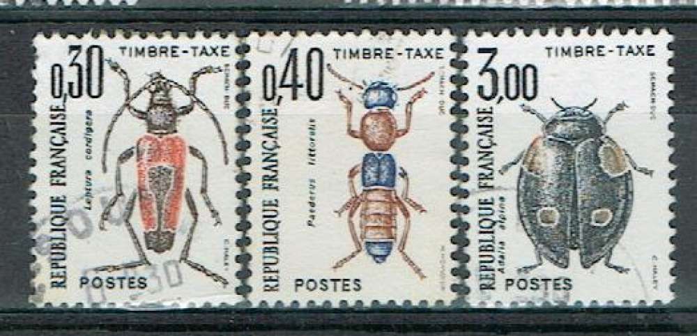 FRANCE 1983 - TAXE YT 109 110 111 OBLITÉRÉS.