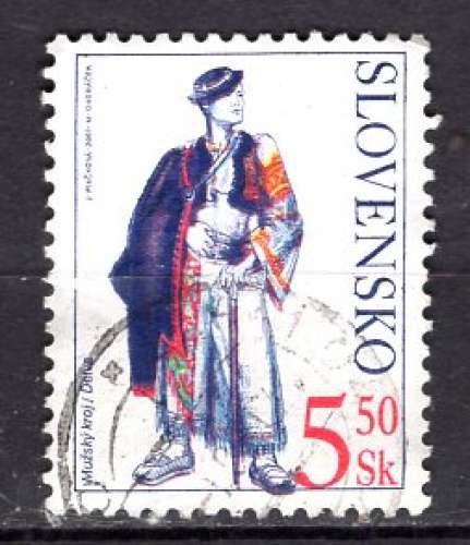 SLOVAQUIE 2001 COSTUME TRADITIONNEL HOMME DE DETVA OBLITERE