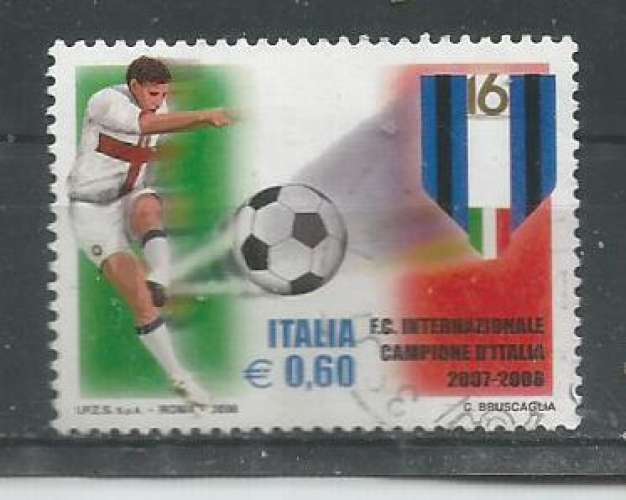 Italie 2008 - YT 3010 - Football - joueur, emblème, ballon