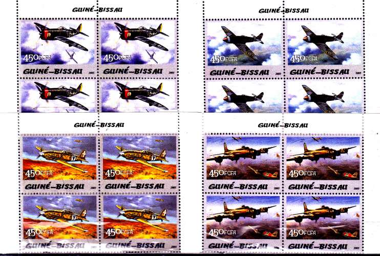 Guinée Bissau 1998 / 03 Avions militaires ( Blocs de 4 BDF )