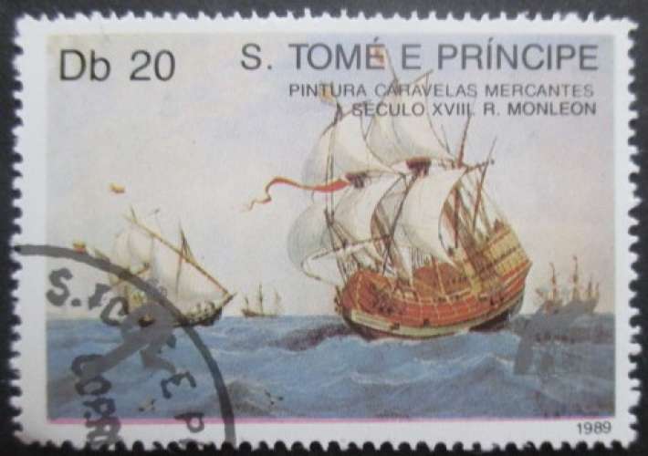 ST THOMAS ET PRINCE N°953 Bateau ancien oblitéré cote 1€