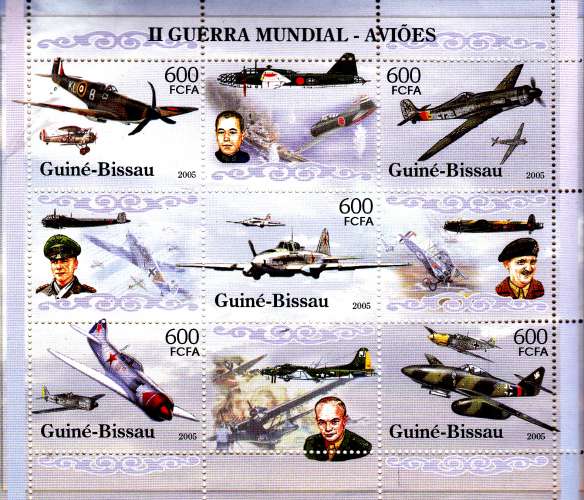 Guinée Bissau 2027 / 31 + Bf  281 Avions de la Seconde Guerre Mondiale