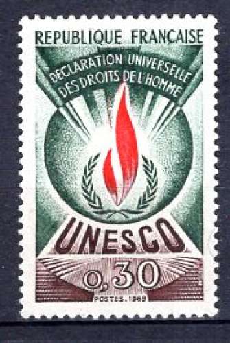 FRANCE 1969 UNESCO DECLARATION DES DROITS DE L'HOMME  0.30 VERT  NEUF**