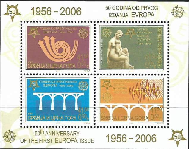 Serbie & Monténégro - 2005 - Y & T n° 61 Blocs & feuillets - 50 ans Europa - MNH