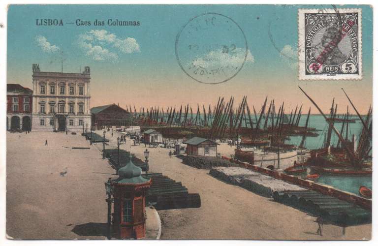 cpa  Portugal Lisbonne Caes das Columnas