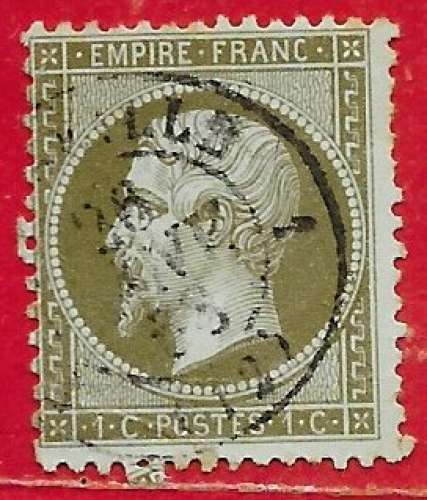 France n°19 Napoléon 1c vert-olive 1862 o