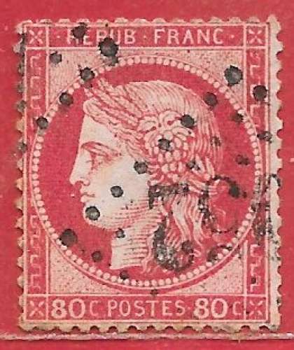 France n°57bd (fond ligné / lined background) Cérès 80c carmin vif 1872 o
