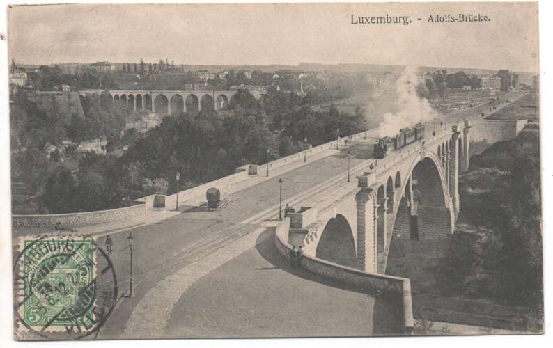 Cpa Luxembourg  Adolf-Brücke ( train )
