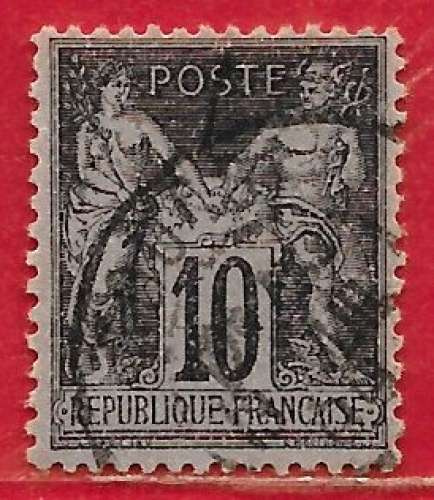 France n°103 Sage 10c noir sur lilas (type III N sous B) 1898 o