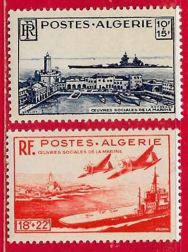 Algérie n°273 & 274 marine cuirassé porte-avions 1949 *