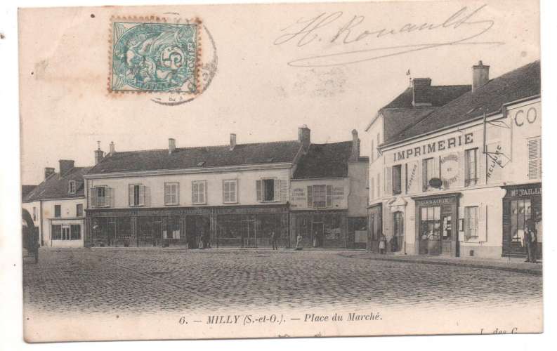 cpa  91 Milly La place du marché