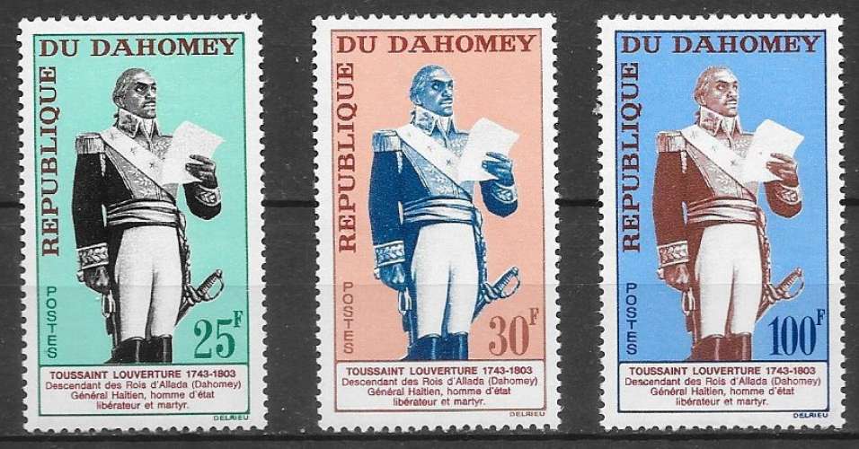 Dahomey n°199 à/to 201 Toussaint-Louverture Haïti 1963 **