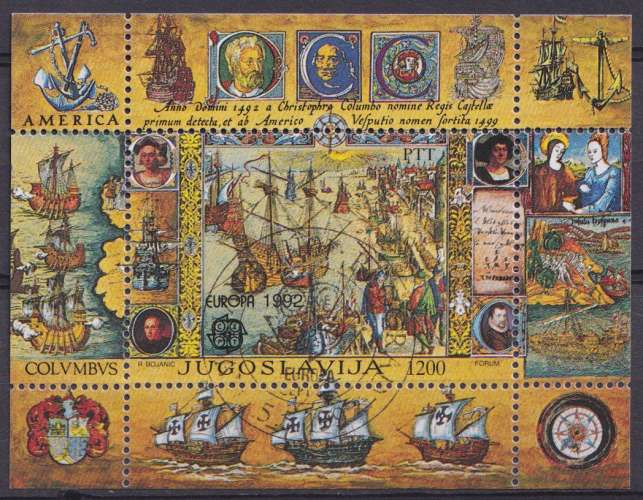 Yougoslavie BF 1992 Y&T 40 oblitéré - Europa 