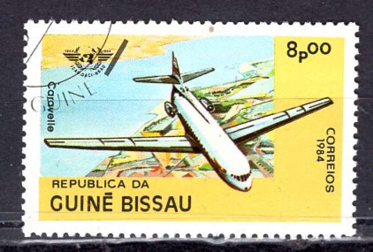 GUINEE BISSAU 1984 LES  AVIONS  LA CARAVELLE OBLITERE