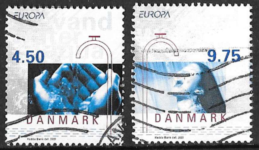Danemark 2001 - Y&T 1280 et 1281 (Oblitéré) - Europa