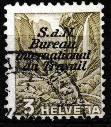 Suisse 1937 YT Service 100 Obl Surcharge S.d.N. Bureau International du Travail